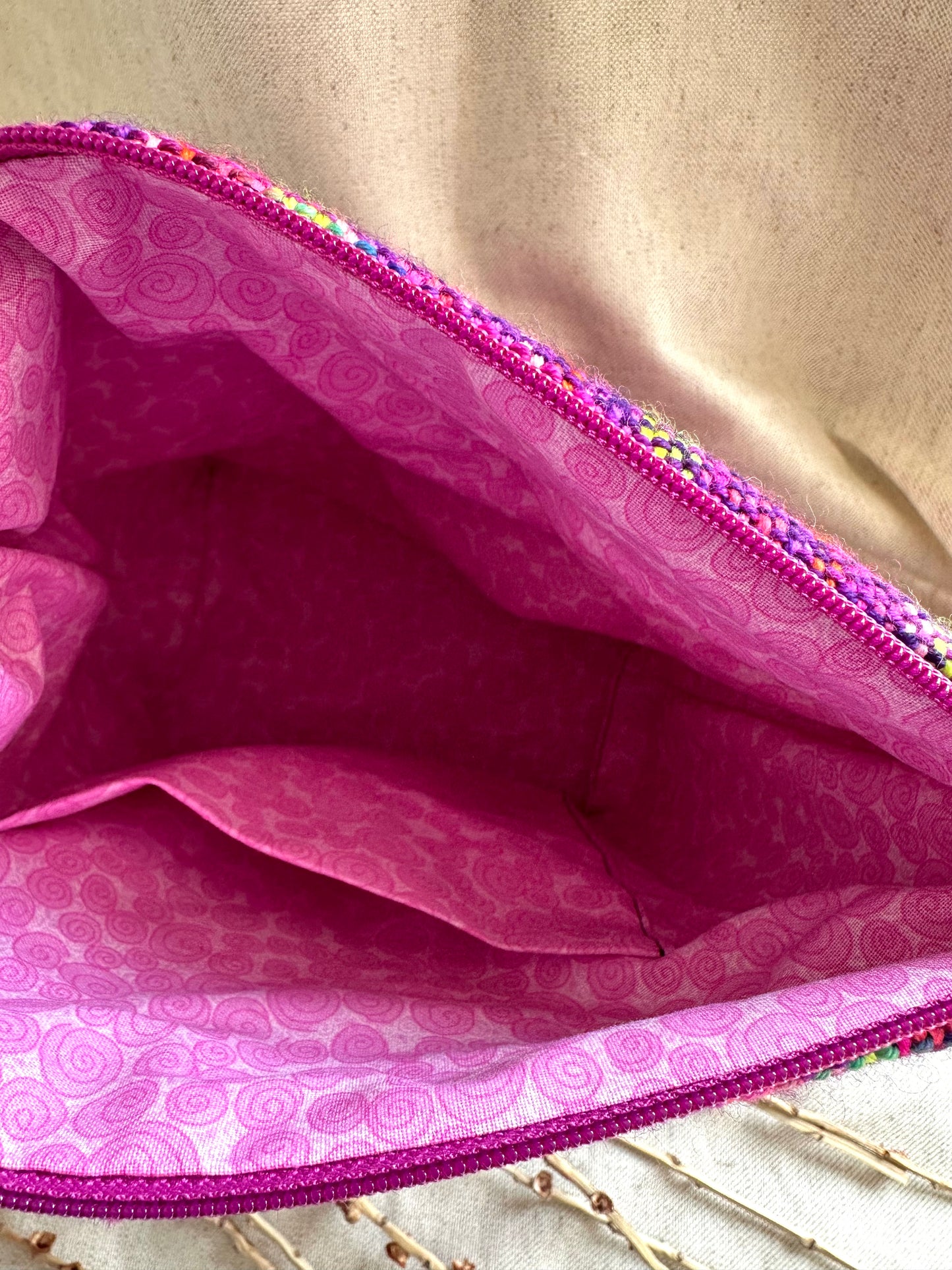 Purple Pink Handwoven Bag