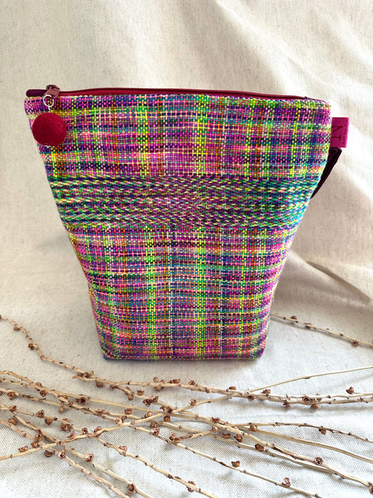 Purple Green Pink Handwoven Bag