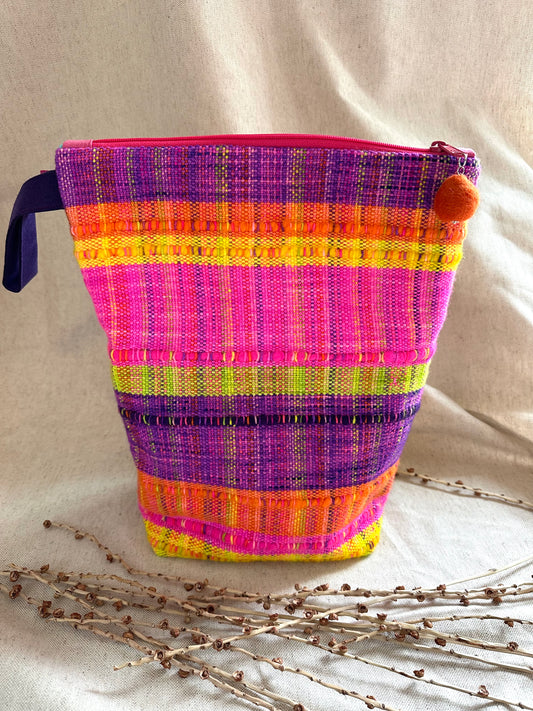 Pink Purple Yellow Orange Green Handwoven Bag