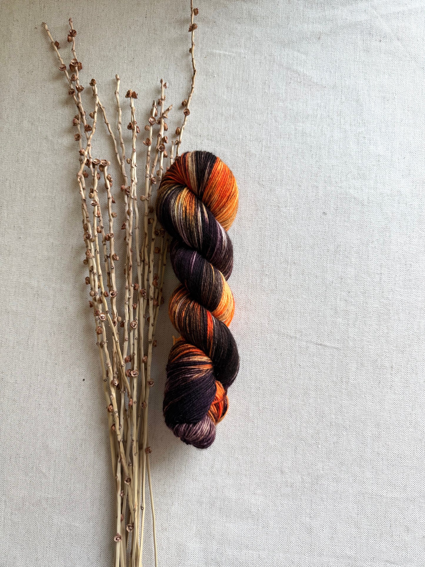 Black Cats Prowling & Pumpkins Glowing - SW Wool Recycled Nylon 100g