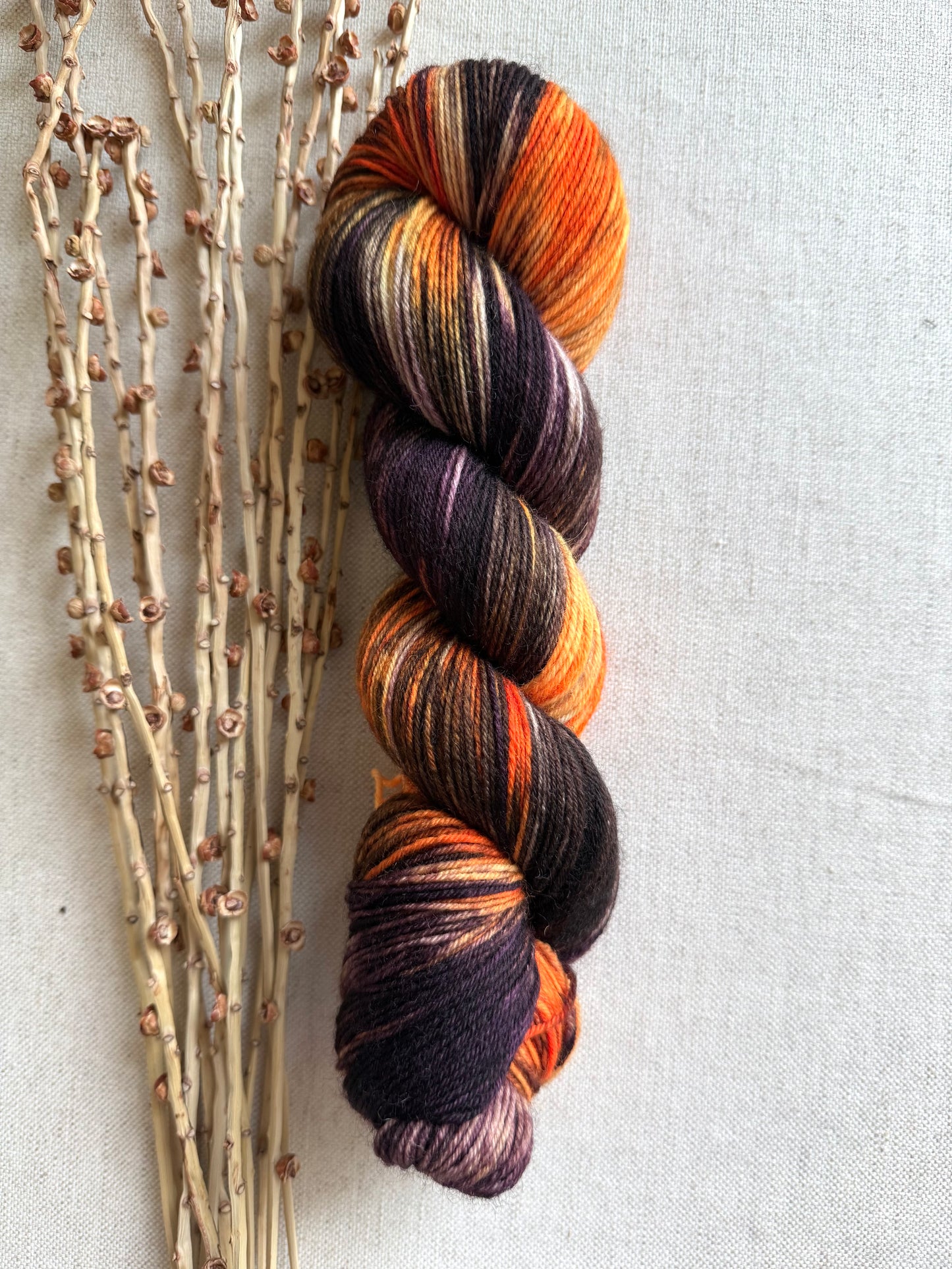 Black Cats Prowling & Pumpkins Glowing - SW Wool Recycled Nylon 100g