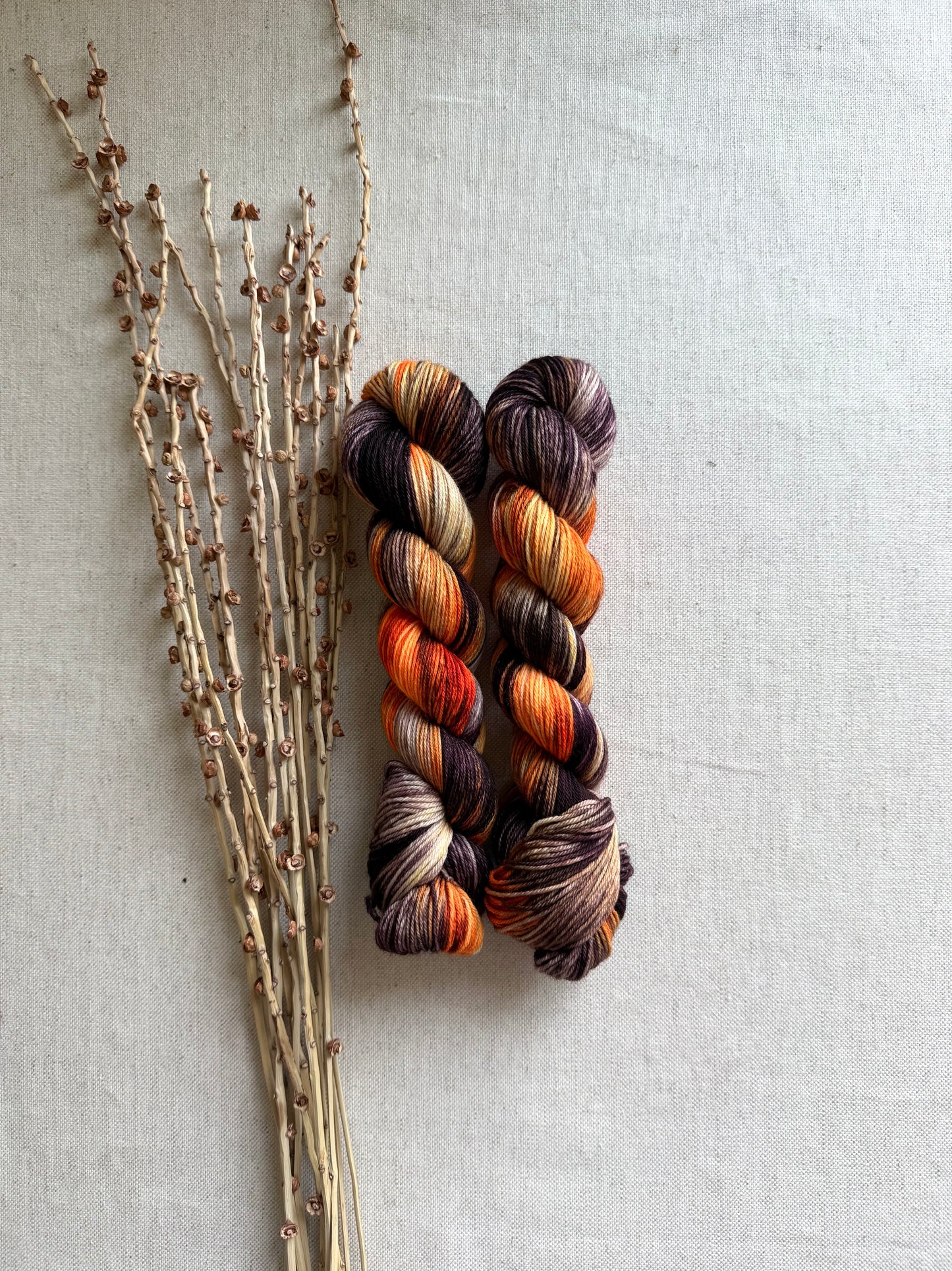 Black Cats Prowling & Pumpkins Glowing SW Merino Nylon 50g