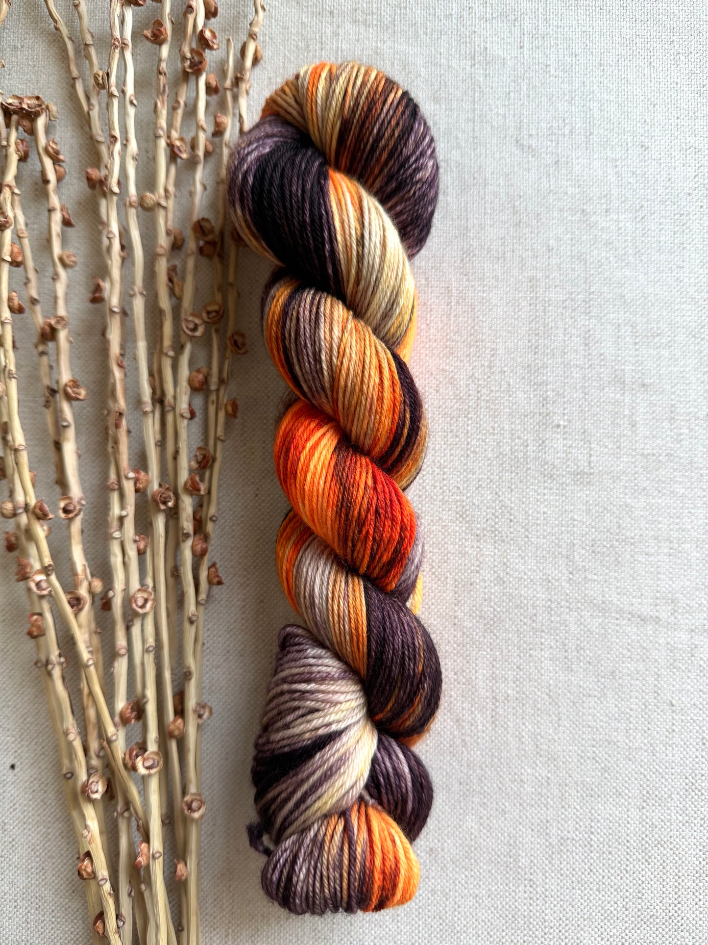 Black Cats Prowling & Pumpkins Glowing SW Merino Nylon 50g