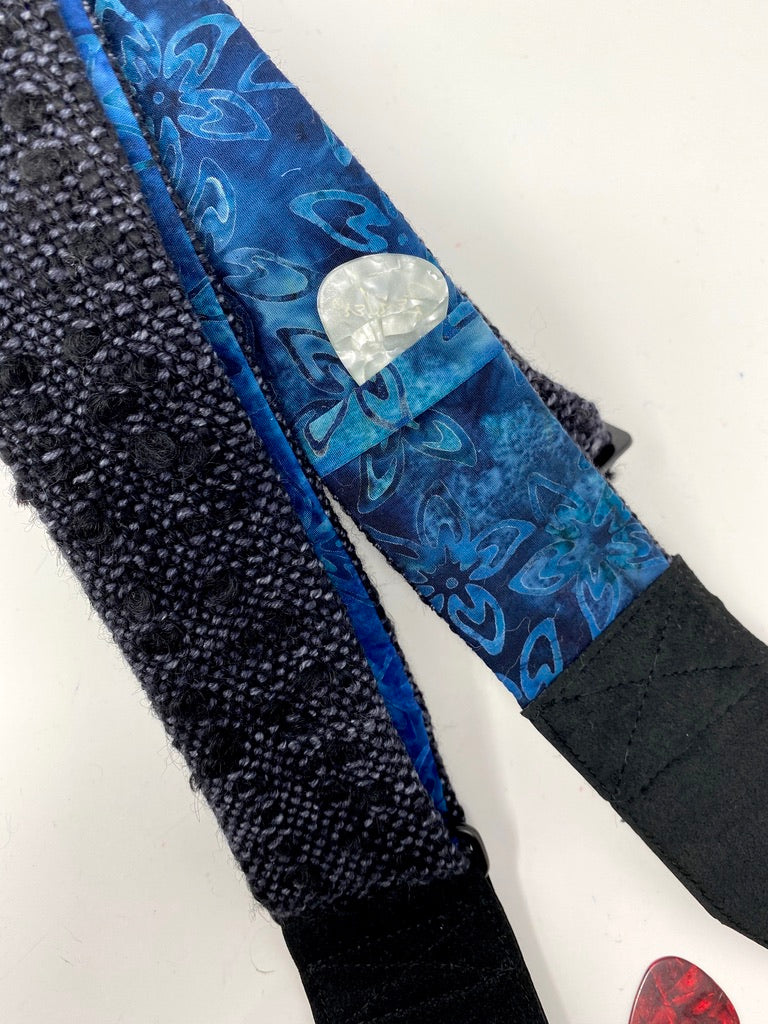 Black Blue Guitar Strap