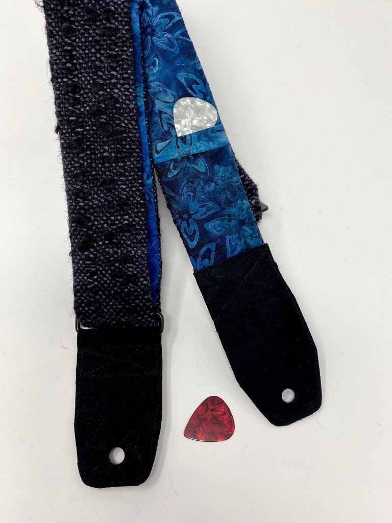 Black Blue Guitar Strap