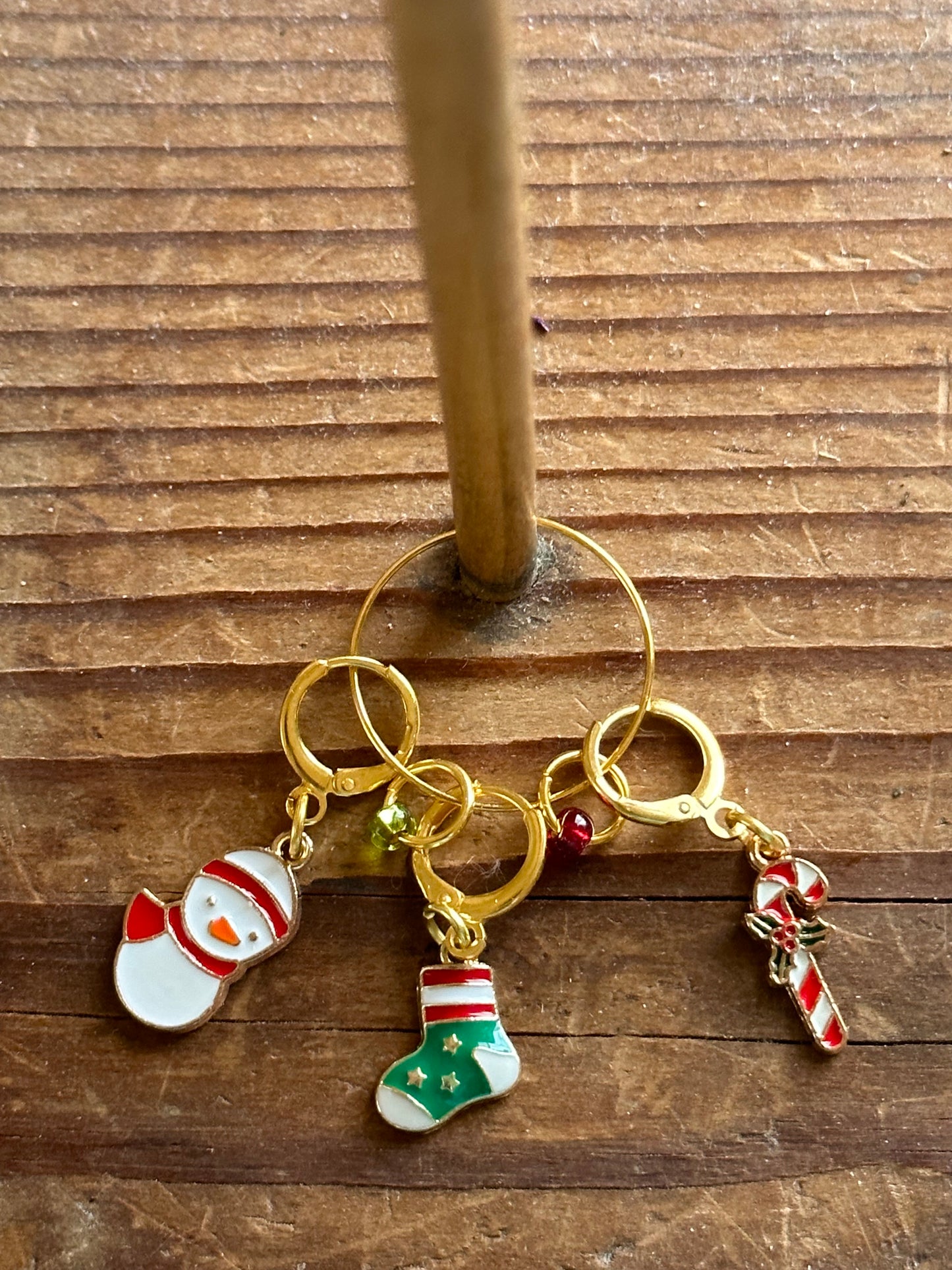 Snowman Stocking & Candy Cane Theme Stitch Markers