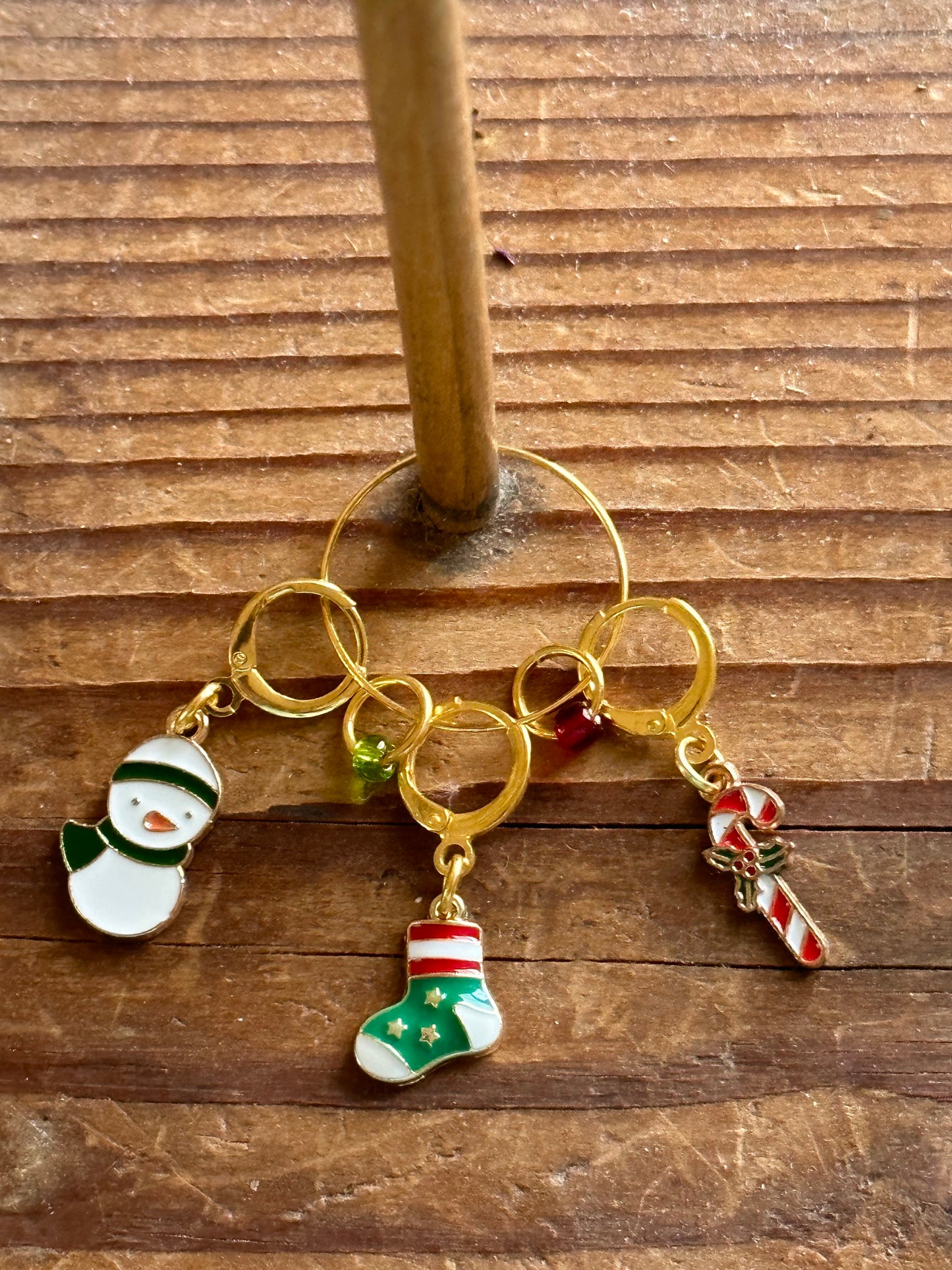 Snowman Stocking & Candy Cane Theme Stitch Markers