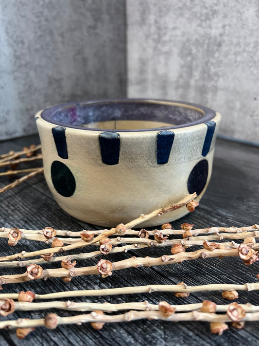 Fruitwood With Blue Resin Hand Turned Bowl