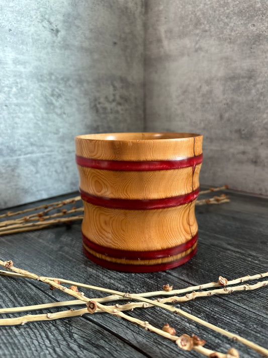 Cedar With Red Resin Hand Turned Bowl