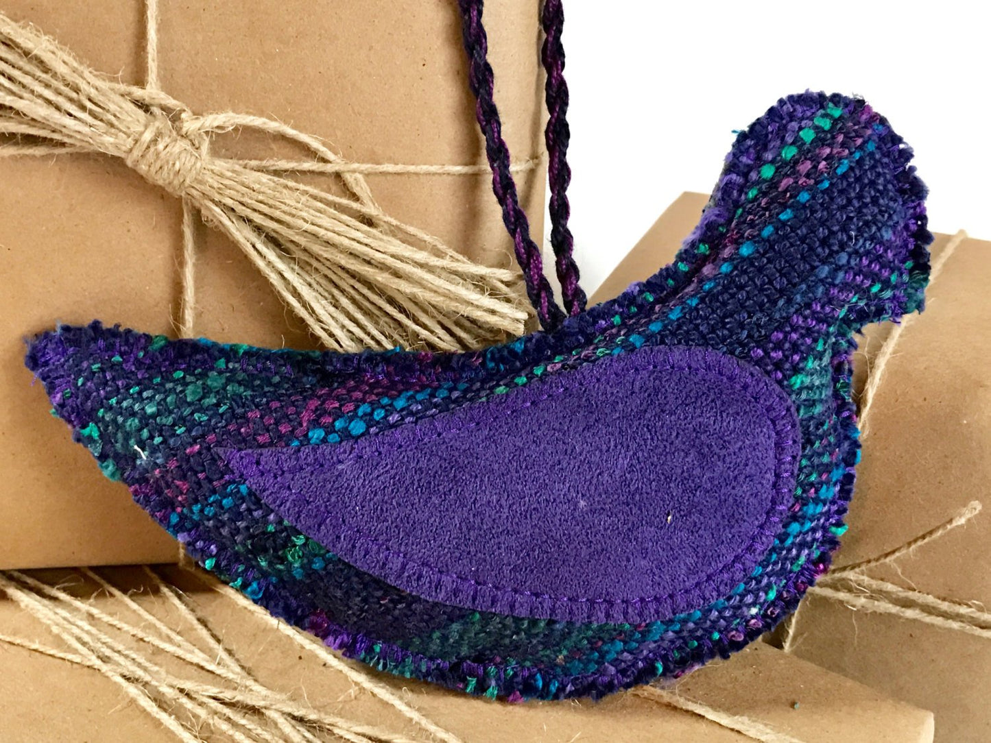 Navy Purple Dove Ornament