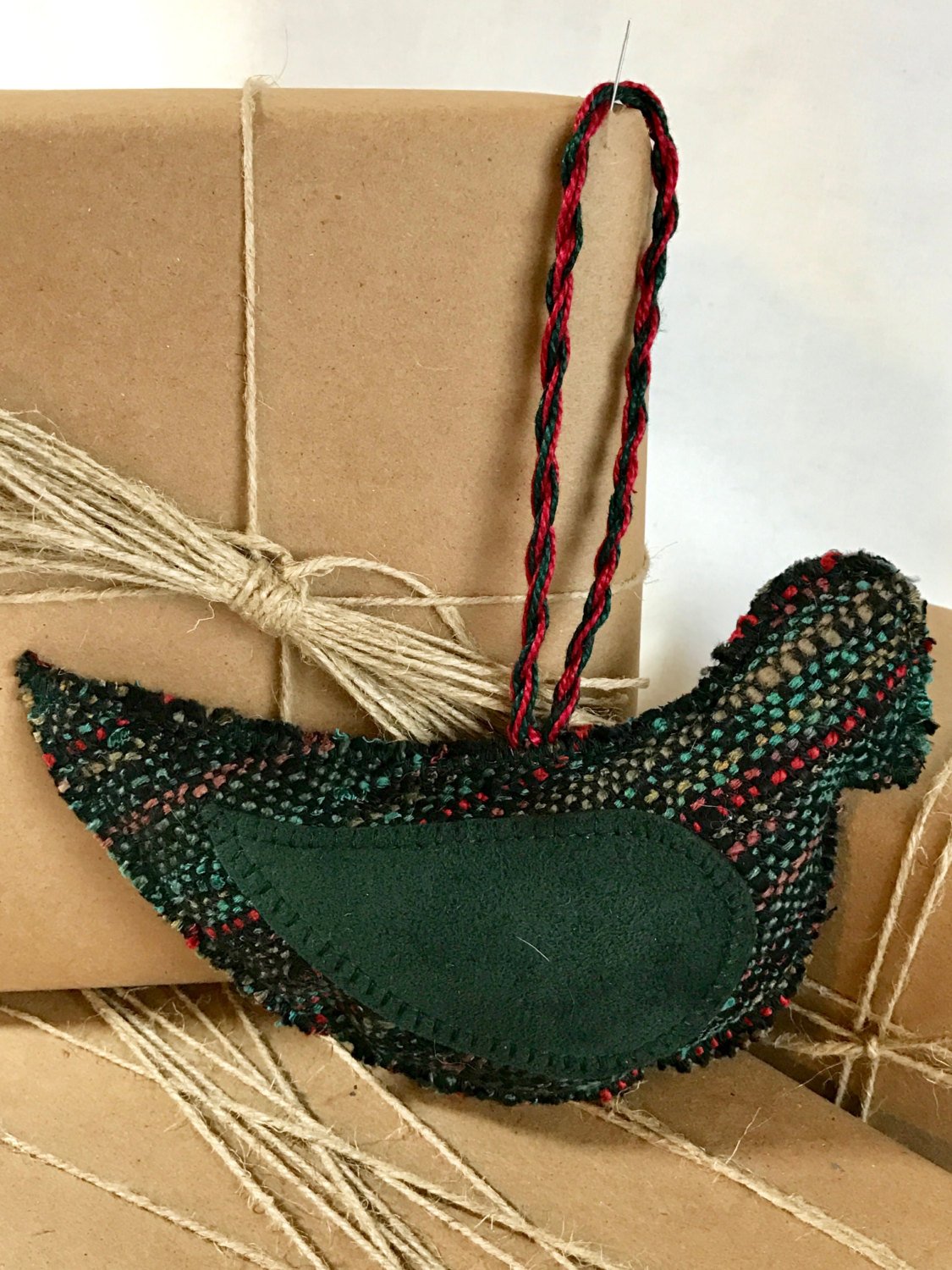 Dark Green Dove Ornament
